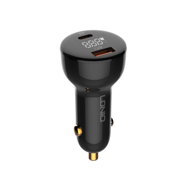LDNIO C101 100W Dual-Port Super-Fast Car Charger with LED Display
