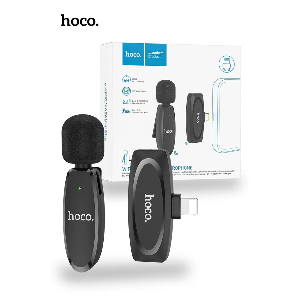 Hoco L15 Crystal Wireless Lavalier Digital Microphone for Lightning