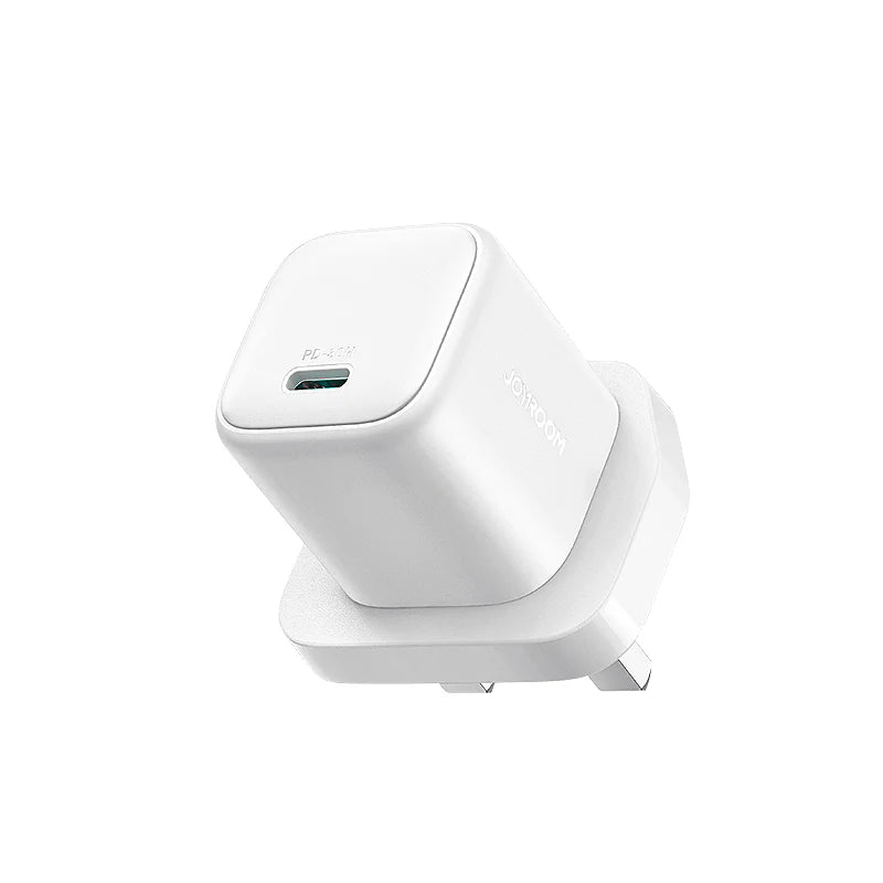 Joyroom TCG15 GaN 30W Compact Wall Charger – USB-C PD, UK Plug (White)
