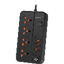 Porodo Blue 4-Socket AC Extension Power Strip – Safe Multi-Device Home & Office Use