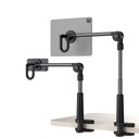 Porodo Lazy Man Magnetic Phone Stand — 92cm Flexible Gooseneck Arm, Clamp Base